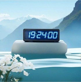 Resim Saniyeli Dijital Led Duvar Ve Masa Saat Derece Ve Nem - Turkuaz Kasa Ölçüsü: 15x50 Cm 