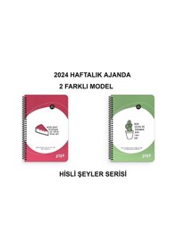 Resim 2024 Haftalık Ajanda 2 Adet Dünyanın En Tatlısı -dikenime Katlansın 13x19,5 Çok Renkli 