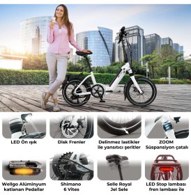 Resim AsVIVA Katlanabilir Elektrikli Bisiklet B13 | Pedelec Beyaz | Güçlü 36V 1 