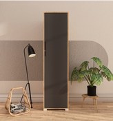 Resim Flora 1 Kapaklı 5 Raflı Gardırop Safir Meşe - Antrasit Elbise Dol 