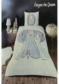 Resim Özdilek Frozen İce Quenn Tek Kişilik Lisanslı Lastikli Çocuk Nevresim Takımı Mavi 