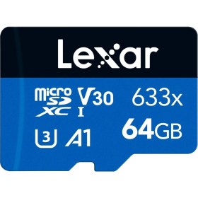 Resim Lexar 633X 64 GB Micro Sd Kart, Microsdxc Uhs-I Kart W/o Sd Adaptör, Microsd Hafıza Kartı, 100MB/S Okumaya Kadar, A1, Class 10, U3, V30 (LMS0633064G-BNNAA) 