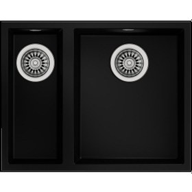 Resim Teka Siyah Square 560 Tg 1.5 Gözlü Damlalıksız Granit Eviye 