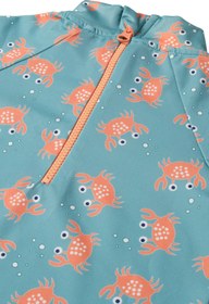 Resim UV Korumalı Bebek Tek Parça Mayo-Crazy Crab - Mint / 0-6 Ay 