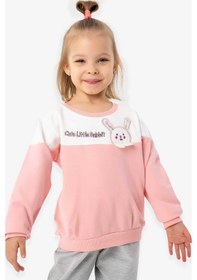 Resim Breeze Kız Çocuk Sweatshirt Tavşan Nakışlı 1-4 Yaş, Somon (541263491) 