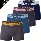 Resim 4'lü Erkek Düz Renk Boxer Külot - Nefes Alabilir, Rahat Kalıp İç Çamaşırı Esnek Bel Bandı ile (Sarı, Mavi, Koyu Mavi, Lacivert) - Polyester Karışımı, Pürüzsüz Kumaş, Sadece Elde Yıkama, Destekleyici İç Çamaşırı | Şık Bel Bandı Külotlar | Spandex Esnekliği 