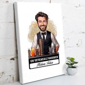 Resim Karikatürlü En Yakışıklı Barmen Kanvas Tablo 