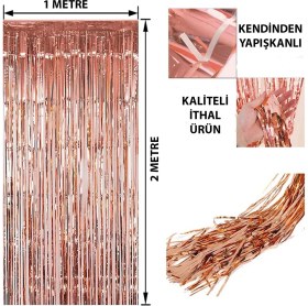 Resim Rose Gold Püsküllü Kapı Perdesi 