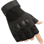 Resim Liangduo Shop Siyah-B Tarzı M Boyutu Kaymaz Aşınmaya Dayanıklı Anti-Bıçak Fiber Deri Taktik Eldiven Sürme Koruma Anti Kesme Fitness Eğitimi Ordu Askeri (Yurt Dışından) 