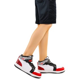 Resim Kiko Kids Alpa Cırtlı Günlük Erkek Çocuk Spor Ayakkabı Kırmızı - Beyaz - Siyah 
