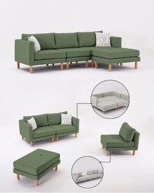 Resim Armin Akıllı Köşe Koltuk Takımı & Modern Modüler Yataklı Köşe Takımı - Açık Yeşil V127 Açık Yeşil 