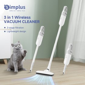 Resim Simplus Kablosuz Elektrikli Süpürge - Hafif & Taşınabilir, Uzun Ömürlü Pil, 2 Mod, Type-C Şarj Edilebilir, 3 Katmanlı Yüksek Verimli Filtreleme, Ultra-Sessiz Çalışma, Saç Dolaşmasını Önleyici, Aralık Aracı Dahil, Ev & Araba Kullanımı İçin İdeal, Kablosuz Elektrikli Süpürge 