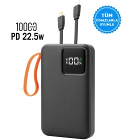 Resim Intouch 10.000 Mah Mini Kablolu Hızlı Powerbank 22W Pd Quick Fast Taşınabilir Şarj Cihazı 