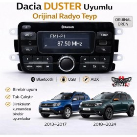 Resim Dacia Duster Uyumlu Orijinal Radyo Teyp (Cd’siz) Yeni Versiyon Beyaz Ekranlı 280218771R 