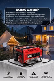 Resim Assur Profesyonel Tekerlekli 4 Zamanlı Çalışan Monofoze 3000W Benzinli Jeneratör 