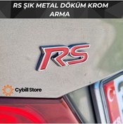 Resim CybillStore Rs Krom Metal Döküm Yazı Kırmızı Şık Arma 
