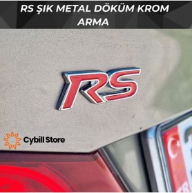 Resim CybillStore Rs Krom Metal Döküm Yazı Kırmızı Şık Arma 