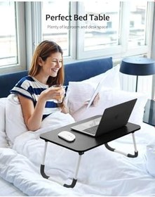 Resim Portatif Katlanabilir Düz Yüzeyli Yatak Üstü Laptop Çok Amaçlı Sehpa 