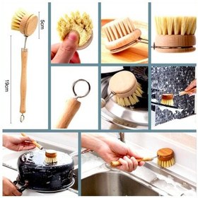 Resim Omeniv Minimal Tarz Ahşap Bulaşık Fırçası Çevreci Kamp Outdoor 