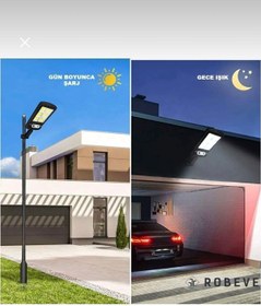 Resim ATLT BAHÇE SOKAK AYDINLATMASI 100 LED SOLAR GÜNEŞ ENERJİLİ SENSÖRLÜ KUMANDALI 400 VOLT 3 MODLU IŞIK 