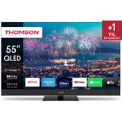 Resim Thomson 55QG6C14 55 inç 139 Ekran Uydu Alıcılı Ultra HD 4K Google Smart QLED Plus TV 