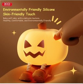 Resim Xo Oz08 Dokunmatik Balkabağı Gece Lambası - 3 Kademeli Şarjlı Telefon Standı Ve Aydınlatma 