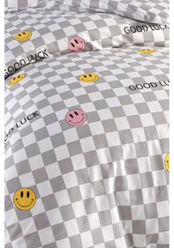 Resim Junior Nevresim Seti Tek Kişilik Good Luck Gri Gri 