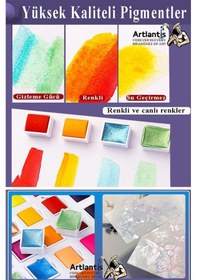 Resim Tablet Sulu Boya 36 Renk Teneke Kutu 1 Paket 36 Lı Taş Sulu Boya Çıkarılabilir Tablet Suluboya Resim Hobi Sanat 