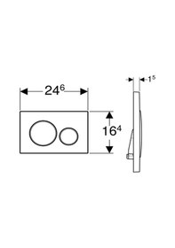 Resim Geberit Sigma20 115.882.sn.1 Kumanda Kapağı. Çift Basmalı. Paslan Krom 
