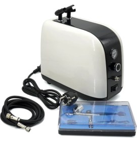 Resim Rox Wood 0067 Profesyonel Airbrush Kompresör Mini Boya Tabancası Seti 