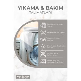 Resim Düz Pudra Tek Kişilik Lastikli Çarşaf Düğmeli Nevresim Takım %100 Pamuk 1 Adet Yastık Kılıf, 63tel Gri 