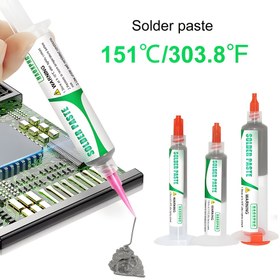 Resim Sn64.7Bi35Ag0.3 Gümüş Rengi Lehim Macunu - PCB, IC, Telefon Tamiri ve Kuyruk Takma İçin Uygun, Temizleme Gerektirmez 