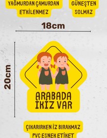Resim alışveriş kurdu Arabada İkiz Bebek Var Araba-Motosiklet Cam Etiket Sticker - Kız 