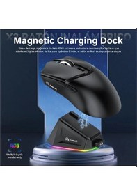 Resim X2 Kablosuz 3 Modlu 24.000dpı Oyuncu Mouse Paw3311 Sensör Şarj Istasyon Tape Ve Skatez Diğer 