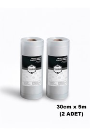 Resim VI'ORIO 30cm X 5m (2 Adet) Rulo Tırtıklı Vakum Makinesi Poşeti Vakum Poşeti 