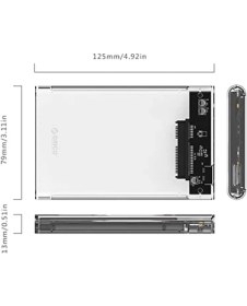 Resim Storemax USB 3.0 Micro B Şeffaf 2.5” Inch Sata SSD Hard Disk Kutusu 