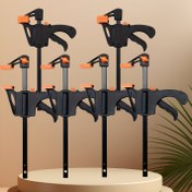 Resim 6 adet Profesyonel Kalite F-Şekli Hızlı Çıkarma Kelepçeleri, 4 İnçli Ratchet Kelepçeleri, Metal Yapı ve Tek El İle Çalışma Tasarımı, El Sanatları ve Ahşap İşleme Araçları için Uygun, Ahşap İşleme Araçları, Ahşap İşleme Aksesuarları, El Sanatları Araç Kelepçeleri, Ergonomik Araç Tasarımı, Dayanıklı Plastik Kelepçeler, Ergonomik Tasarım, Sağlam Yapı, DIY Tutkunları, Ev İyileştirme Projeleri için İdeal, F-Şekli Profil ile Her İki Tarafta saç tokası, Ergonomik Tasarım ile Rahat Tutulabilir 