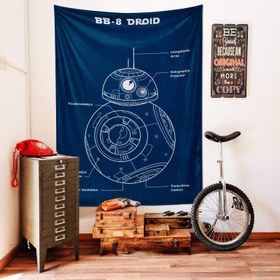 Resim BB-8 Droid Navy Blue Duvar Örtüsü 