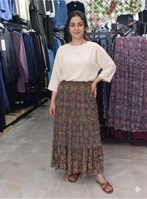 Resim Modanur butik Desenli standart beden günlük rahat giyim etek 