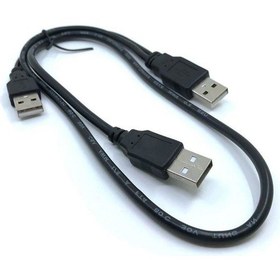 Resim PlatoonUSB Erkek Erkek Y Kablo 2 Li USB Kablo Erkek Erkek USB HDD Kablosu 