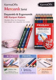 Resim Mercanlı Hb Kurşun Kalem Mavi Tek Renk 24 Adet, Köşeli Gövde, 17.5 Cm Mavi 24lü 