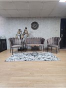 Resim ZAFİR Siyah Boyalı Tel Ayak Papatya Çay Seti Koltuk Takımı , Balkon, Salon, Ofis, Cafe Koltuk Takımı 