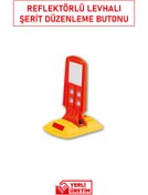 Resim Evelux 12207 UB R Levhalı Şerit Düzenleme Butonu 30×26×16 cm | Reflektörlü Takılabilir Trafik Butonu 