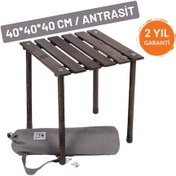 Resim Bag The joy Mini Ahşap Katlanır Rulo Kamp ve Piknik Masası Antrasit 