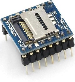 Resim WTV020 Mini Mp3 Wav Player Modülü Micro Sd 1G Tf Kart Ses Müzik Çalma Kartı16 Bit Pwm Dac 3W 