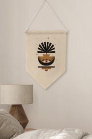 Resim Oturma Odası Duvar Dekoru, Pinterest Oda Dekoru, Boho Kanvas Flama Askılı Duvar Örtüsü NO:467 - Renkli - 12 / 21 x 30 