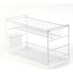 Resim Feyza Design Paslanmaz Iki Katlı Bulaşık Kurutmalık, Beyaz, 50 Cm, Tezgah Üstü 