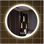 Resim GLOBAL LED MIRROR 85 Cm Dokunmatik Tuşlu Buğu Çözücü Ledli Yuvarlak Banyo Aynası 