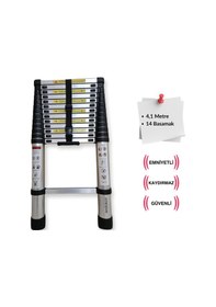 Resim Endokon 410 Cm. - 14 Basamaklı Teleskopik Alüminyum Merdiven - I Tipi Uzayan Merdiven 
