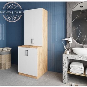 Resim Aspen Çamaşır Ve Kurutma Makinesi Dolabı Banyo Dolabı Çam Beyaz Beyaz - Çam 